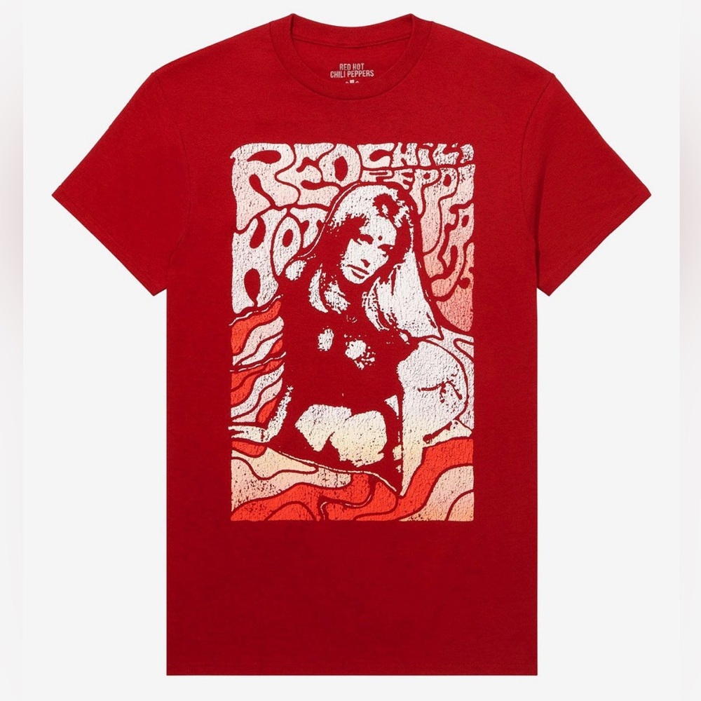 🆕 NWT Red Hot Chili Peppers Red Woman T-shirt size medium Hot Topic 🎸